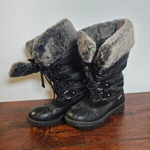 Aquatherm Women's Canuck Black Winter Boots Faux Fur Lined Size 9M